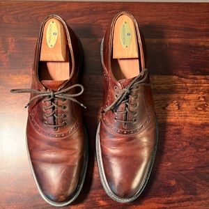 Johnston Murphy Men's Italian made Classic Oxfords 9.5 Brown Leather Dress Shoes